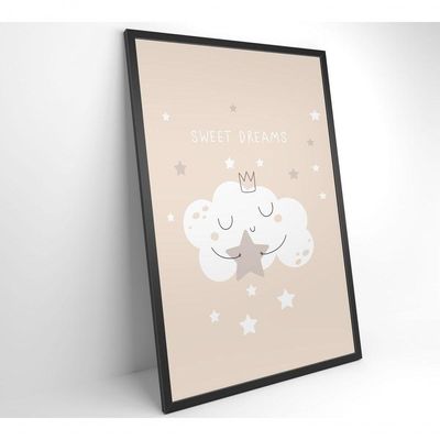 Quadro Infantil Nuvem Doces Sonhos Medidas 80x120 Cm Impressão Adesivo Fotográfico