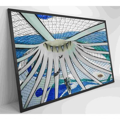 Quadro Catedral De Brasília Medidas 120x80 Cm Impressão Tecido Canvas