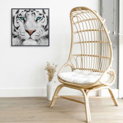 Quadro Tigre Branco Medidas 60x60 Cm Impressão Adesivo Fotográfico