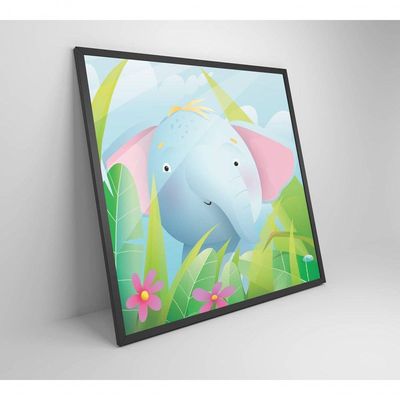 Quadro Infantil Elefante Medidas 60x60 Cm Impressão Adesivo Fotográfico