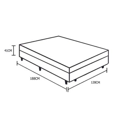 Cama Box Baú Viúva Homequeen Corino Cinza 41x128x188
