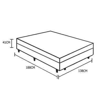 Cama Box Baú Casal Homequeen Corino Marrom 41x138x188