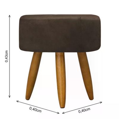 Puff Decorativo Redondo - Marrom Marrom