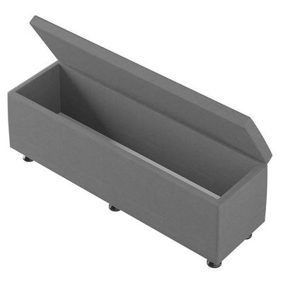 Baú Sapateira Estofada Casal 140 Cm Marte Linho Skybox Cor Cinza