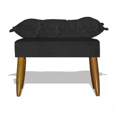 Kit 04 Puff Decorativo Opala - Preto Preto