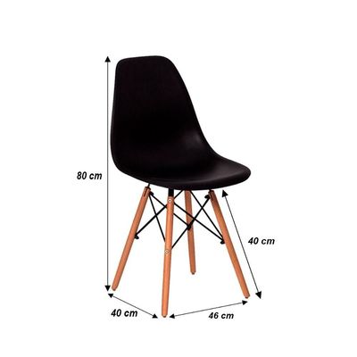 Cadeira Charles Eames Eiffel - Preto Preto