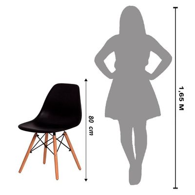 Cadeira Charles Eames Eiffel - Preto Preto