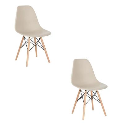 Kit 02 Cadeira Charles Eames Eiffel - Nude Nude