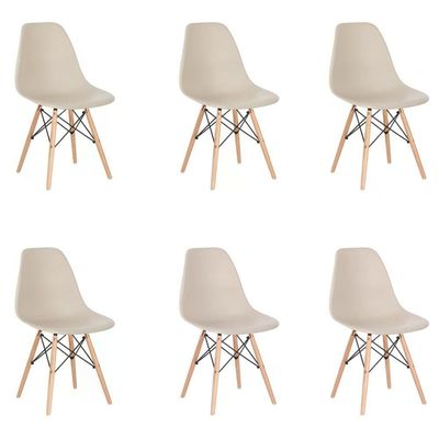 Kit 06 Cadeira Charles Eames Eiffel - Nude Nude