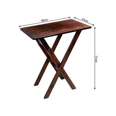 Kit 2 Conjuntos De Mesa Dobrável 60x60cm Com 4 Cadeiras Em Madeira Maciça - Imbuia - Marrom