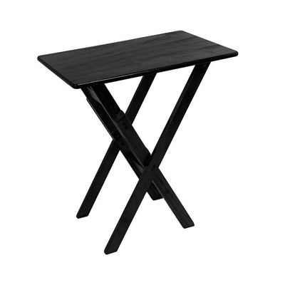 Kit 2 Jogos De Mesa Aparador Bar Dobrável Com 2 Cadeiras Em Madeira Maciça - Preto - Preto