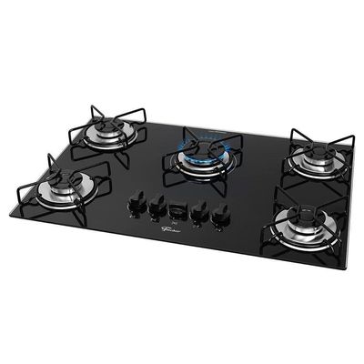 Cooktop A Gás 5 Bocas Fit Line Fischer Preto Bivolt