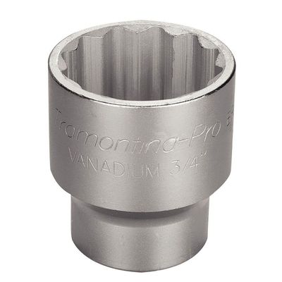 Soquete Estriado Aço Cromo Vanádio 48mm Encaixe 3-4pol Tramontina Pro Tramontina