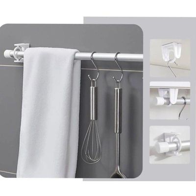Kit 2 Ganchos Adesivo Barra E Suporte De Varao Ck6696