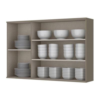 Armário Aéreo 3 Portas De Vidro 120cm Connect Duna-cristal - Móveis Henn Duna-cristal