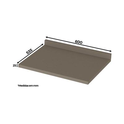 Balcão 3 Gavetas 60cm Duna-cristal Com Tampo Connect - Móveis Henn Duna-cristal