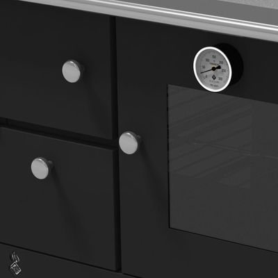 Fogão A Lenha Elegance Master Preto Chapa Aluminio N°01 Dir