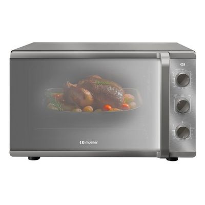 Forno Elétrico De Bancada Mueller Espelhado 50 Litros E 3 Modos De Assar MFB50K Cinza 110V