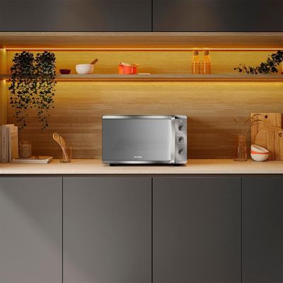 Forno Elétrico De Bancada Mueller Espelhado 50 Litros E 3 Modos De Assar MFB50K Cinza 110V