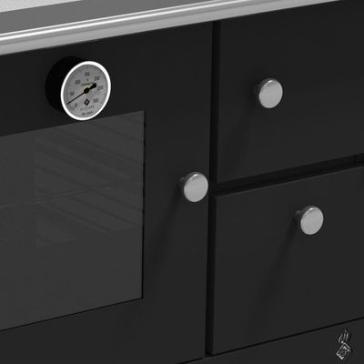 Fogão A Lenha Elegance Master Preto Chapa Aluminio N°01 Esq