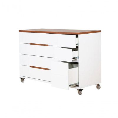 Cômoda Infantil Crescer Sleeper - Branca E Madeira