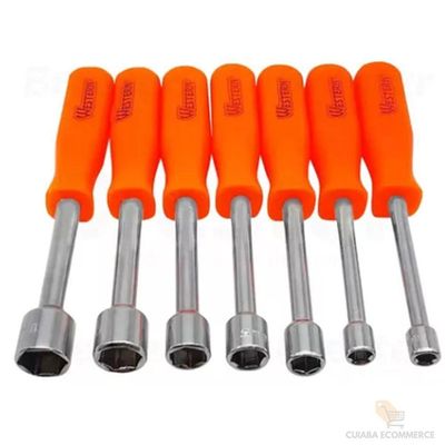 Kit Ferramenta Jogo Com 7 Peças Comprimento Total 14cm
