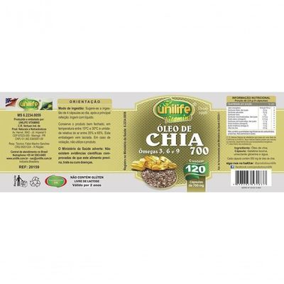 Kit 5 óleo De Chia 120 Cápsulas Unilife
