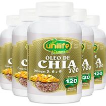 Kit 5 óleo De Chia 120 Cápsulas Unilife