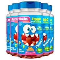 Kit 5 Gummy Kids Ferro + C Unilife 30 Gomas Laranja