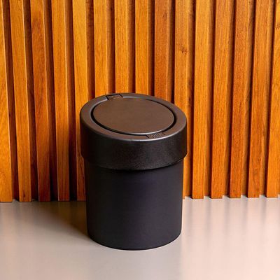 Lixeira Coza Plástica Click Preta 5 Litros 20 Cm De Diâmetro Por 25,6 Cm Preto