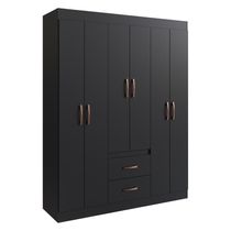 Guarda-roupas 6 Portas 2 Gavetas Multimóveis Cr35111 - Preto Preto