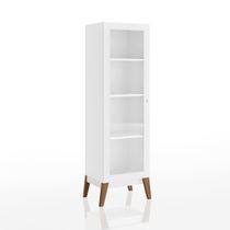 Cristaleira Malta 1 Porta Vidro 40x37x158 cm Branco Genialflex