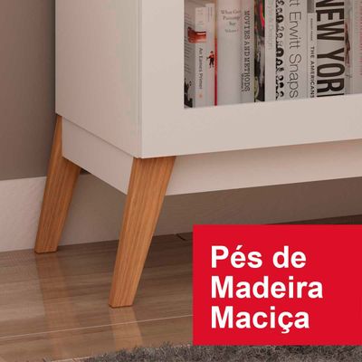 Cristaleira Malta 1 Porta Vidro 40x37x158 cm Branco Genialflex