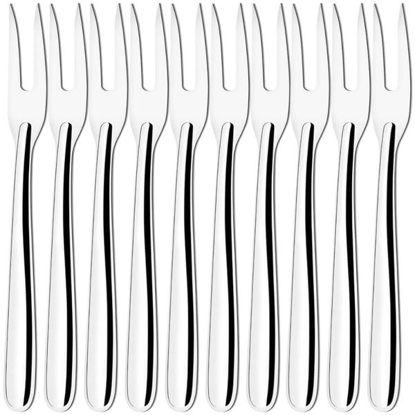 Kit 10 Garfos Trinchante para Churrasco 24,5cm Inox Churrascaria Utensílio Gourmet Restaurante