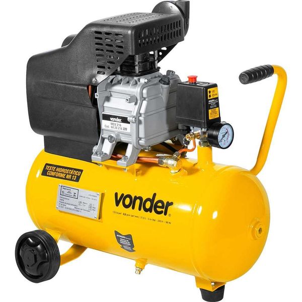 Compressor de Ar Elétrico Portátil Profissional MCV216 Monofásica 21.6L 2cv 220V 60Hz Leve Vonder