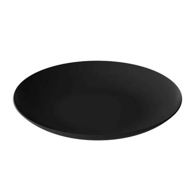 Kit 24 Pratos Plásticos 18cm Rasos Redondos Pretos Coza Sobremesa Mesa Posta