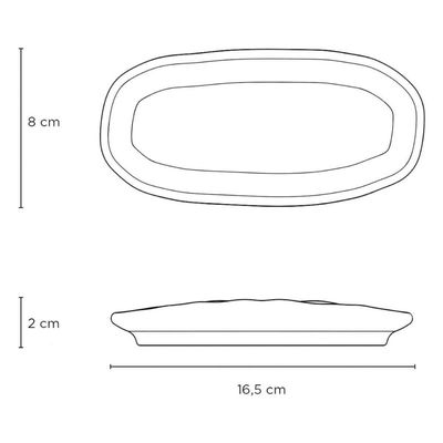 Kit 40 Travessas Rasas Sushi 16x8cm Orgânico Preto Matte Restaurante Japonês Buffet Porto Brasil
