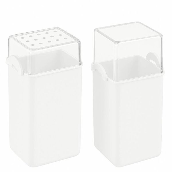 Kit Paliteiro e Saleiro de Mesa 70ml Branco Coza Plástico Dispenser Sal Porta Palitos