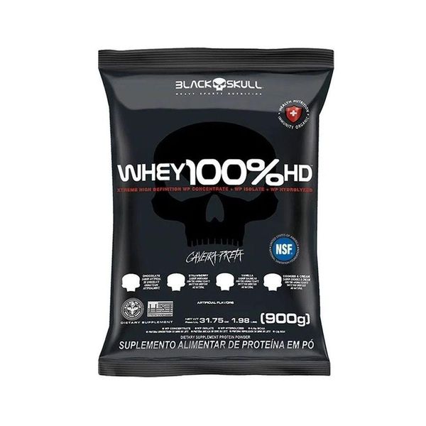 Whey 100% Hd Refil 900g Sabor Morango