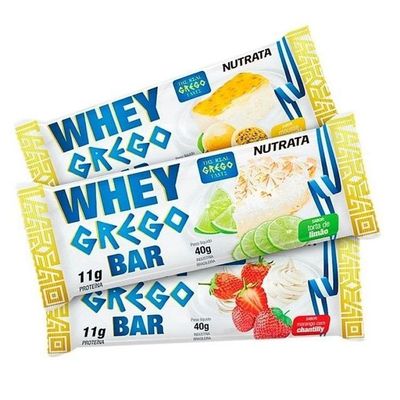 Whey Grego Bar Caixa Com 12 Unidades 480g Sabor Brigadeiro