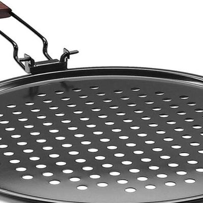 Panela Churrasqueira Antiaderente Com Grelha Retrátil – Ideal Para Churrasco, Pizza E Peixes!
