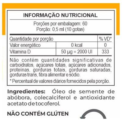 Kit 2 Vitamina D3 Proslife óleo De Semente De Abóbora 2000 Ui Unilife 30ml
