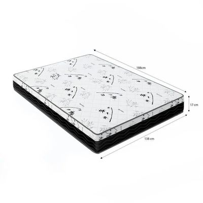 Cama Baú Casal 138 Tecido Sintético Preto Com Colchão Espuma D33 One Face Preto Bello - 58x138x188