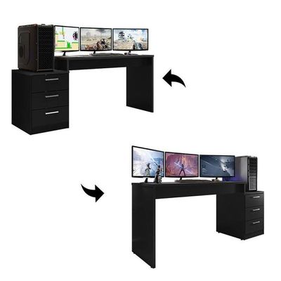 Mesa Para Computador Desk Gamer Drx-5000 Preto Black - Pr Móveis Preto Black