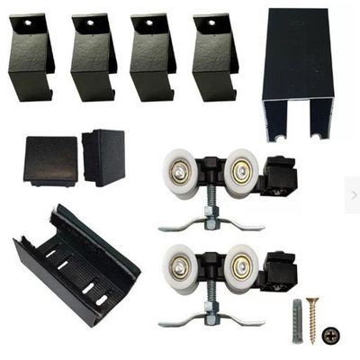 Porta De Correr Branco Prime Com Kit Alumínio Preto - 210x80