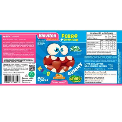Kit 3 Gummy Kids Ferro + C Unilife 30 Gomas Laranja