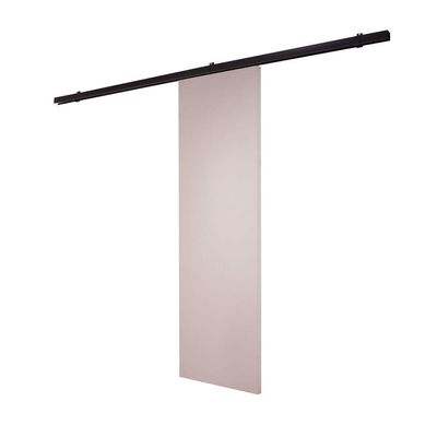 Porta De Correr Branco Prime Com Kit Alumínio Preto - 210x90
