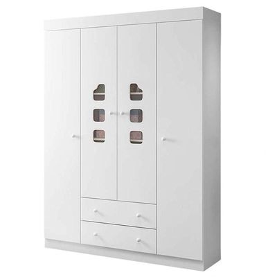 Dormitório Lívia Guarda Roupa, Cômoda E Berço Tico Branco Com Colchão Supreme - Phoenix Baby Branco