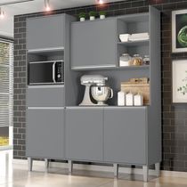 Cozinha Compacta Isabel 5 Portas E 1 Gaveta Cinza - Ajl Móveis Cinza