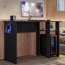 Mesa Para Computador Gamer Slim Preto - Peternella Móveis Preto